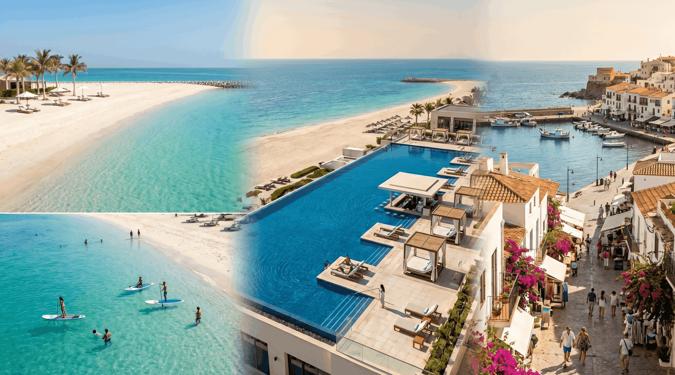 Beach, pool and local area