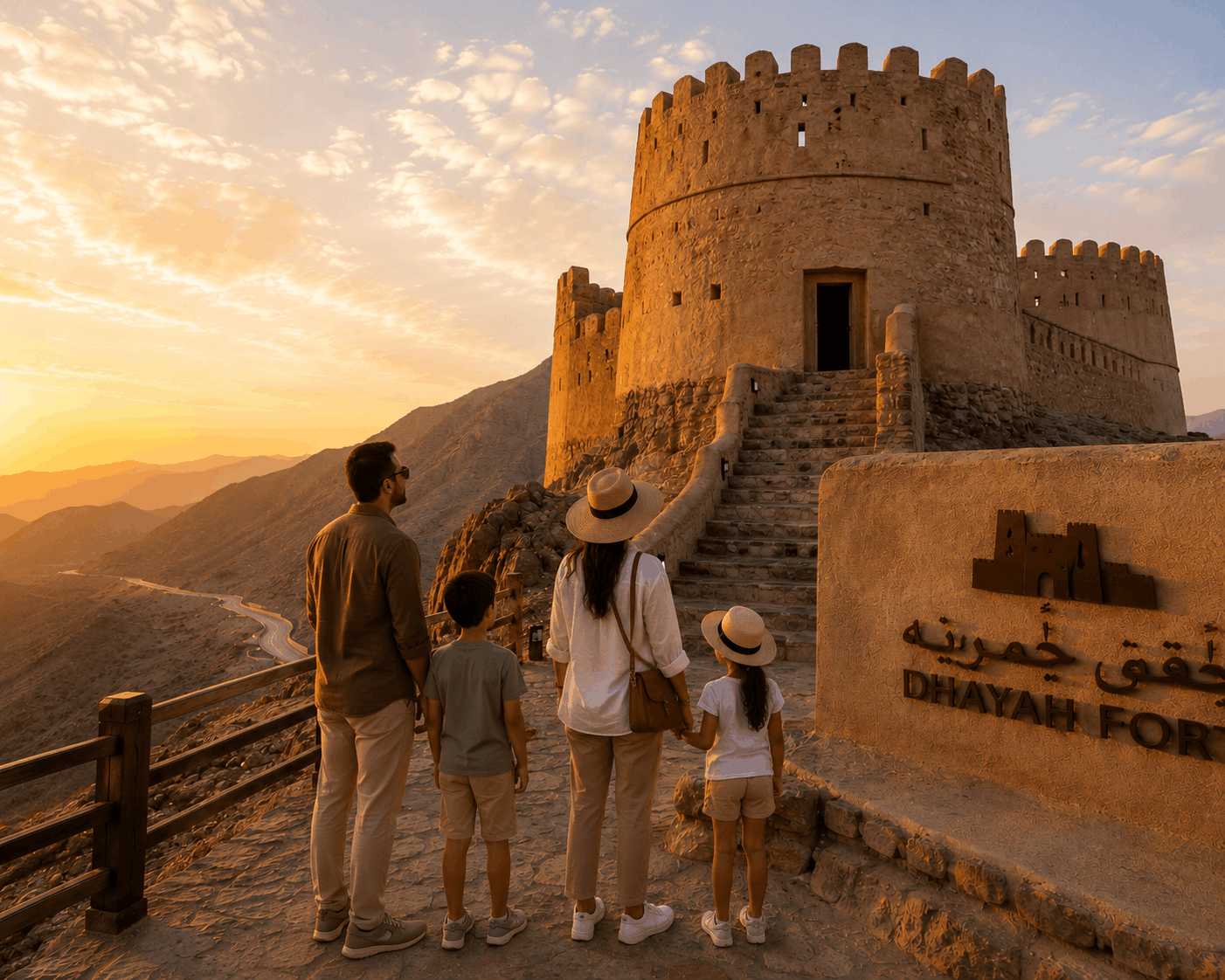 Children visiting Dhayah Fort