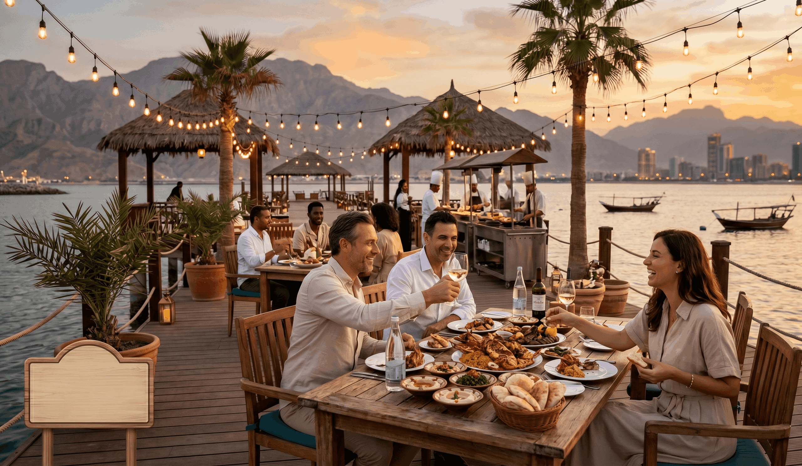 Dinner outside the hotel Ras Al Khaimah