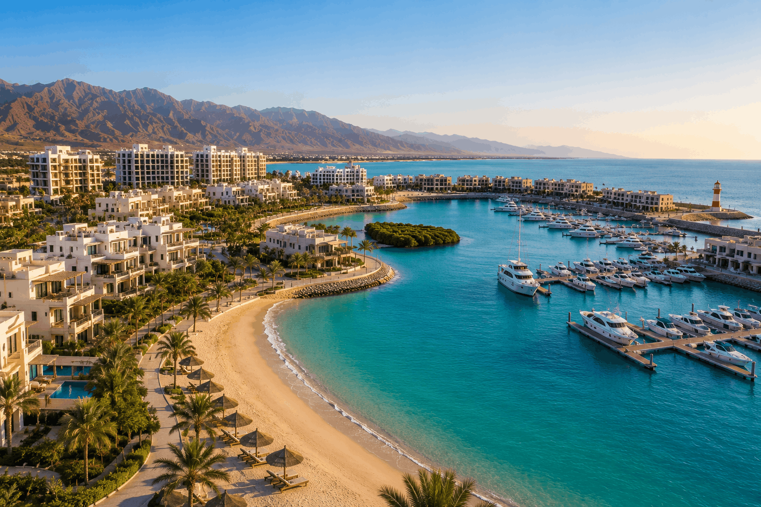 Mina Al Arab coastline