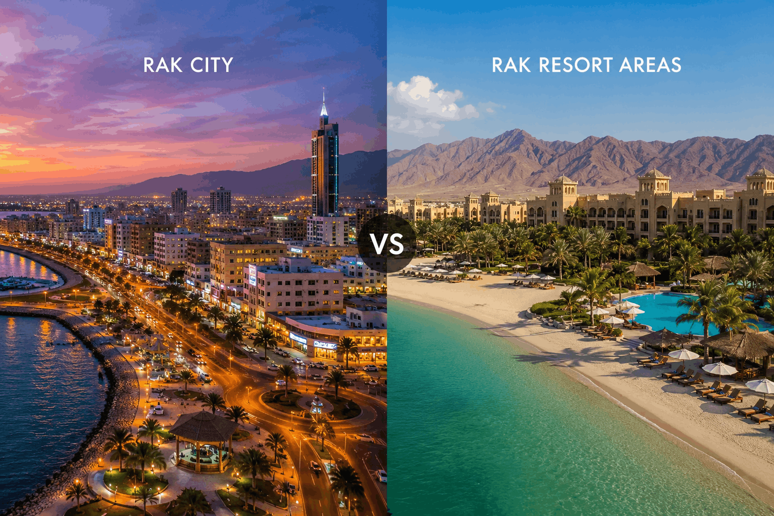 RAK city vs resort areas